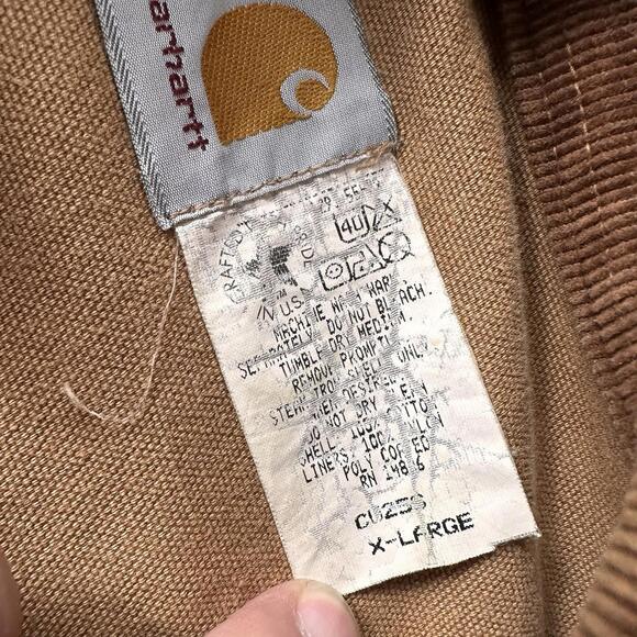 VTG Carhartt Hunting Jacket Men XL Tan Canvas Bird Corduroy Yoked Union Made USA - Picture 6 of 12